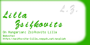 lilla zsifkovits business card